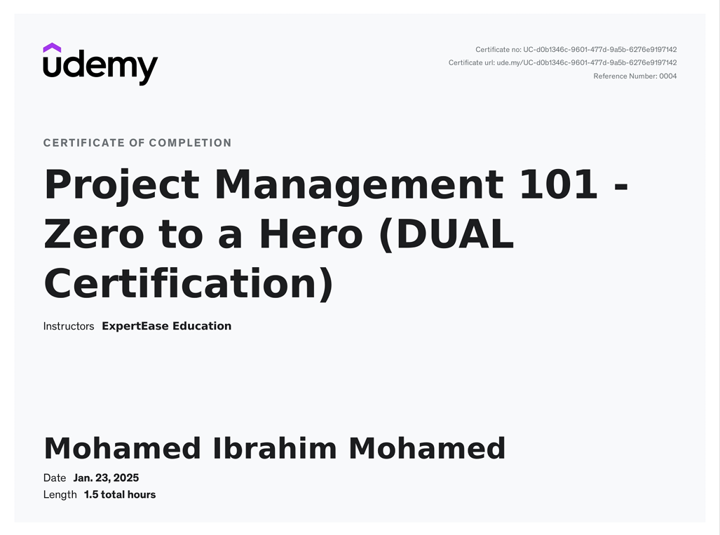 Project Management Certificate